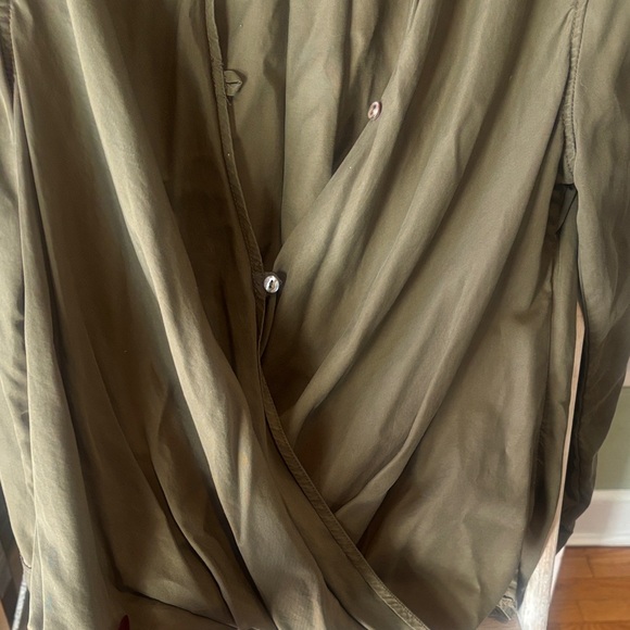 Blank NYC Medium Olive Green Draped Blouse - Picture 3 of 3